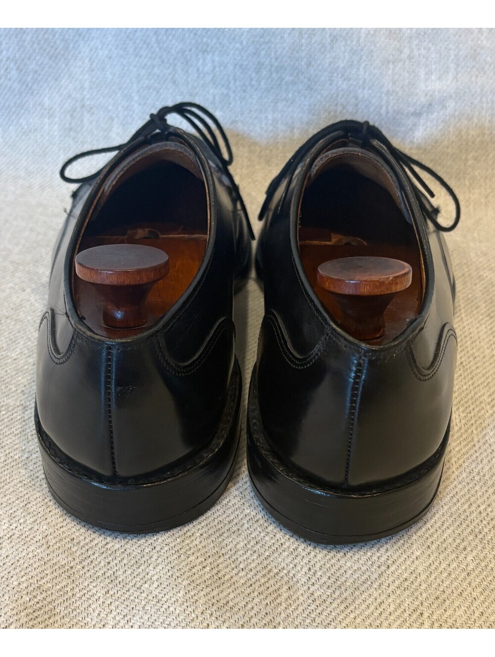 Allen Edmonds Bradley Black Leather Split Toe Derby Shoes 9.5 D Wood Shoe Trees - Picture 7 of 15